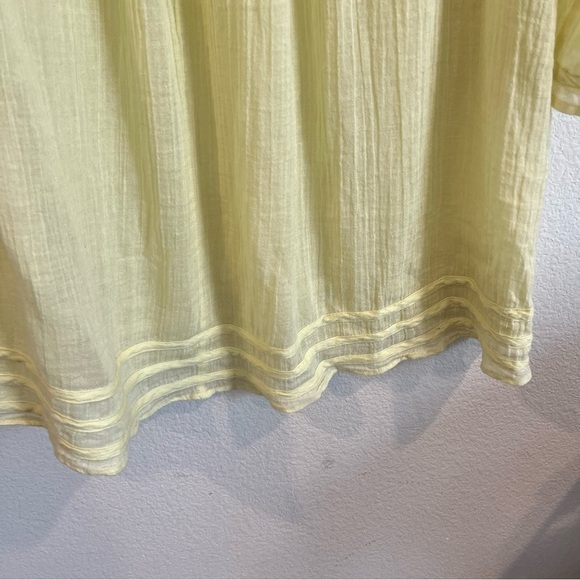 Calypso St. Barth yellow 100% Ottomans light gauzy long sleeve blouse xxsmall - Picture 8 of 12